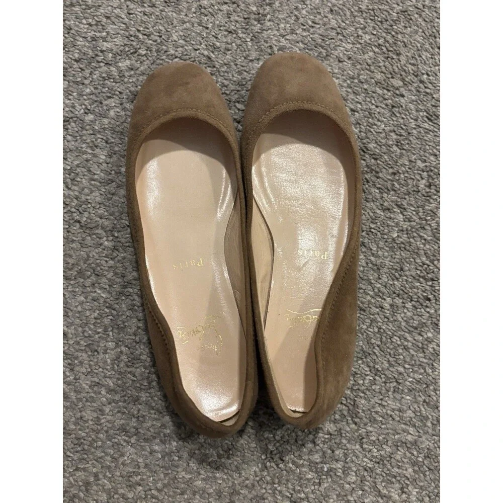 Christian Louboutin Brown Suede Ballet Flats